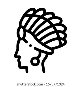 Aztec Headdress Icon Vector. Outline Aztec Headdress Sign. Isolated Contour Symbol Illustration
