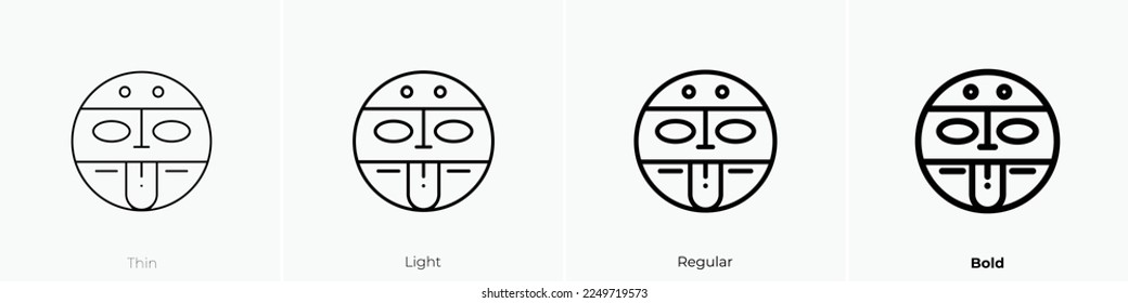 aztec icon. Thin, Light Regular And Bold style design isolated on white background