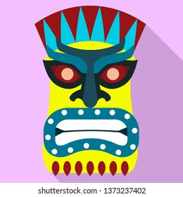 Aztec idol icon. Flat illustration of aztec idol vector icon for web design