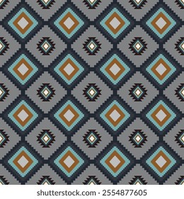 Aztec Inspired Geometric Pattern. Bohemian Textile Design, Southwest Inspired Seamless Pattern, Modern Ethnic,Traditional Native and Navajo design for fabric, textile, print, rug, paper