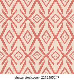 Aztec Kilim retro color pattern. Vector aztec Kilim geometric square diamond shape seamless pattern background. Southwest geometric traditional pattern use for fabric, home decoration elements.