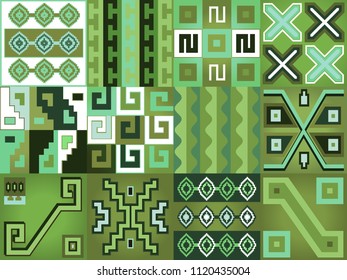 Aztec language pattern design seamless vector. Abstract geometric border texture boho style. Chile ornament motif. Vector illustration for web or print design.