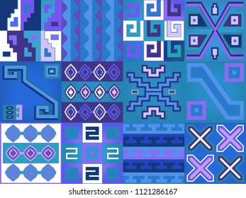 Aztec language pattern design seamless vector. Abstract geometric border texture boho style. Chile ornament motif. Vector illustration for web or print design.