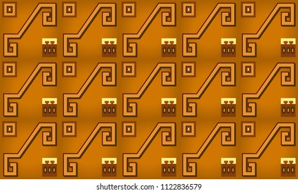 Aztec language pattern design seamless vector. Abstract geometric border texture boho style. Chile ornament motif. Vector illustration for web or print design.