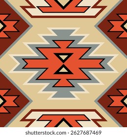 Aztec lines seamless pattern ethnic tribal design