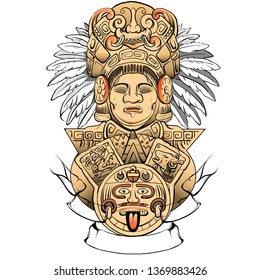 aztec logo tribal vector, indian, design 