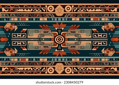 Aztec luxury Egyptian pattern old antique tribal ethnic graphic line. Ornate elegant luxury vintage retro modern style. For texture textile background backdrop tile wallpaper. Abstract art Egypt.