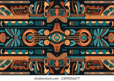 Aztec luxury Egyptian pattern old antique tribal ethnic graphic line. Ornate elegant luxury vintage retro modern style. For texture textile background backdrop tile wallpaper. Abstract art Egypt.