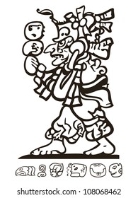 Aztec man with Mayan and Inca icons