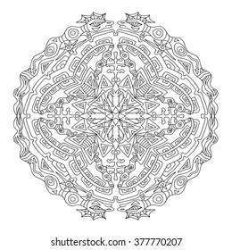 Aztec mandala coloring page