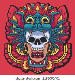 aztec mask ornament vector illustration