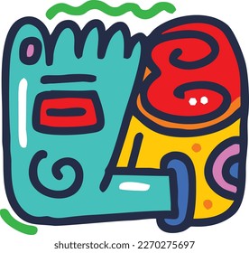 Aztec mayan american mexican style vector design element for poster, sticker, stamp, postcard, and printing