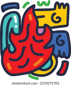 Aztec mayan american mexican style vector design element for poster, sticker, stamp, postcard, and printing