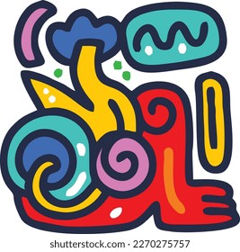 Aztec mayan american mexican style vector design element for poster, sticker, stamp, postcard, and printing