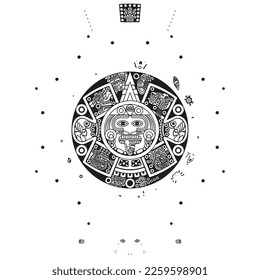 Aztec Mayan Calendar meticulously vectorized