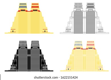 Aztec Mayor Temple in front view