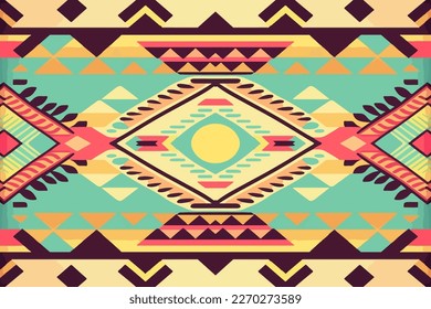 Aztec Mexican pattern bright pastel background. Abstract traditional folk old ancient antique tribal ethnic Aztec Mexican graphic line. Ornate elegant luxury vintage retro style for texture textile.