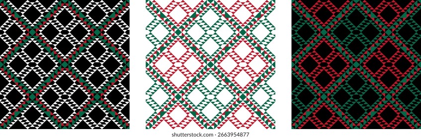 aztec mexican pattern set. geometric background. vector illustration