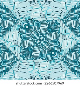Aztec mosaic tile. Abstract tribal seamless background pattern. Design for fabric, textile print, wrapping paper, cover. Vector illustration