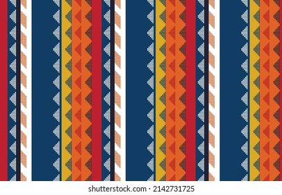 Aztec Motif Ethnic ikat art. The seamless Aztec pattern in tribal, folk embroidery, Mexican, style. Moroccan geometric art ornament print.slubby textured design for carpet, fabric.