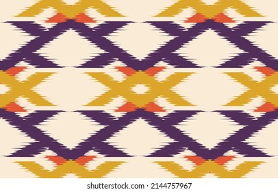 Aztec Motif Ethnic ikat art. The seamless Aztec pattern in tribal, folk embroidery, Mexican, Uzbek style. Moroccan geometric art ornament print.slubby textured design for carpet, fabric.