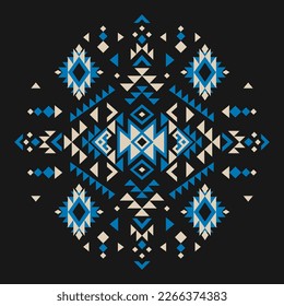 Aztec motif tribal ethnic design. Navajo decoration symbol, boho tattoo geometric template. Ethnic ornament. 