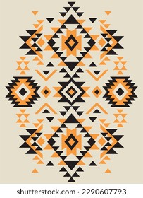 Aztec motif tribal ethnic design. Navajo decoration symbol, boho geometric template. Ethnic ornament. 