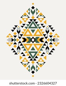 Diseño étnico azteca. Símbolo de decoración navajo, plantilla geométrica del tatuaje boho. Ornamento étnico. 