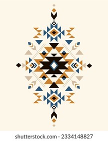 Aztec motif tribal ethnic design. Navajo decoration symbol, boho tattoo geometric template. Ethnic ornament. 