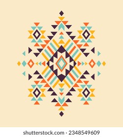 Aztec motif tribal ethnic design. Navajo decoration symbol, tattoo, boho rug geometric. Ethnic ornament. 