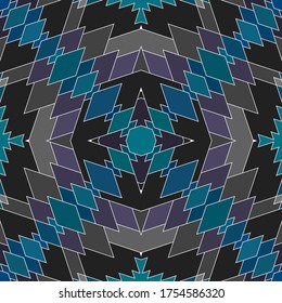 ethnisch nahtloses Muster von Aztec oder navajo mit rhombus Formen. Vektorgrafik-Design. Geometrisches Rhombus-Muster, nahtloser Fliesendruck.