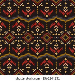 Aztec, Navajo geometric seamless pattern. Native American Southwest print.  Ethnic design wallpaper, fabric, cover, textile, rug, blanket.