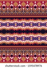 Aztec, Navajo geometric seamless pattern. Native American Southwest print. Ethnic design wallpaper, fabric, cover, textile, rug, blanket.