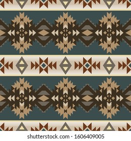 Aztec, Navajo geometric seamless pattern. Native American Southwest print. Ethnic design wallpaper, fabric, cover, textile, rug, blanket.