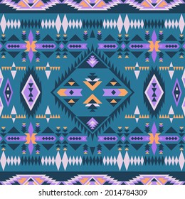 Aztec, Navajo geometric seamless pattern. Native American Southwest print. Ethnic design wallpaper, fabric, cover, textile, rug, blanket.