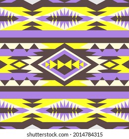 Aztec, Navajo geometric seamless pattern. Native American Southwest print. Ethnic design wallpaper, fabric, cover, textile, rug, blanket.
