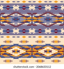 Aztec, Navajo geometric seamless pattern. Native American Southwest print. Ethnic design wallpaper, fabric, cover, textile, rug, blanket.