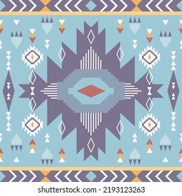 Aztec, Navajo geometric seamless pattern. Native American Southwest print. Ethnic design wallpaper, fabric, cover, textile, rug, blanket.