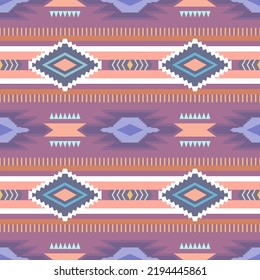 Aztec, Navajo geometrisches nahtloses Muster. Indianeramerikaner Südwestdruck. Ethnische Tapete, Stoff, Deckel, Textil, Teppich, Decke.
