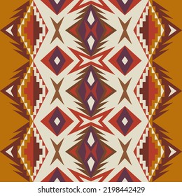 Aztec, Navajo geometric seamless pattern. Native American Southwest print. Ethnic design wallpaper, fabric, cover, textile, rug, blanket.