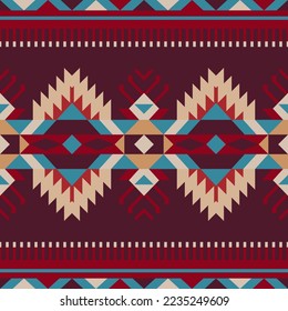 Aztec, Navajo geometric seamless pattern. Native American Southwest print. Ethnic design wallpaper, fabric, cover, textile, rug, blanket.