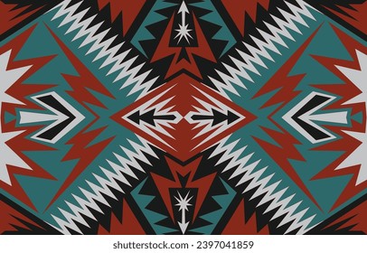 Aztec, Navajo geometric seamless pattern. Native American Southwest print. Ethnic design wallpaper, fabric, cover, textile, rug, blanket.