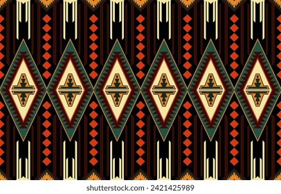 Aztec, Navajo geometric seamless pattern. Native American Southwest print. Ethnic design wallpaper, fabric, cover, textile, rug, blanket.