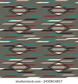 Aztec, Navajo geometric seamless pattern. Native American Southwest print. Ethnic design wallpaper, fabric, cover, textile, rug, blanket.