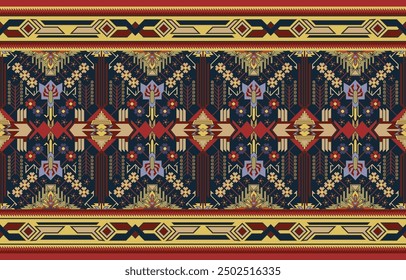 Patrón sin costuras geométrico azteca, navajo. Estampado del suroeste nativo americano. Fondo de pantalla de diseño étnico, tela, cubierta, textil, alfombra, manta.