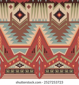 Aztec, Navajo geometric seamless pattern, vintage carpet, old carpet, abstract pattern