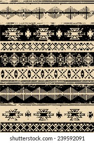 Aztec Navajo Indian carpet pattern grunge vector illustration