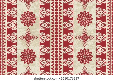Aztec Navajo pattern. Ikat abstract geometric background art. Ethnic tribal, boho southwest pattern. Ethnic abstract floral background art. Design for fabric, textile, and home decoration.