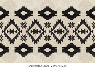 Aztec Navajo pattern. Vector Aztec Navajo geometric shape seamless pattern background. The geometric southwest pattern is used for fabric, textile, home decoration elements, upholstery, and wrapping.