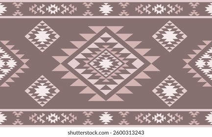 Aztec Navajo tribal Native American geometric seamless pattern. Colorful ethnic design for fabric, textile, blanket, rug, carpet, and fashion.